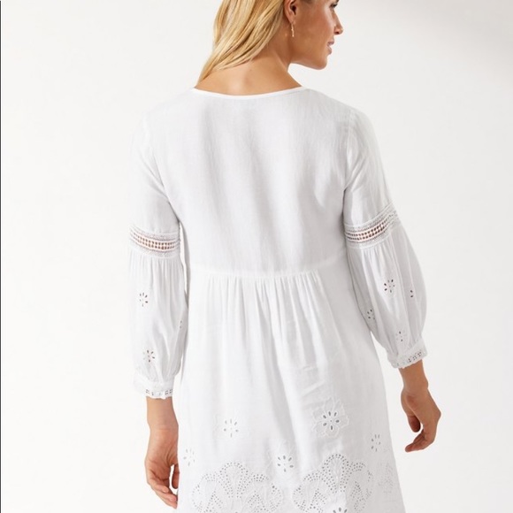 St. Lucia Linen-Blend Split-Neck Dress - Picture 2 of 5